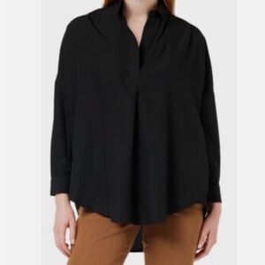 French Connection Women’s Black Rhodes Recycled Crepe Popover